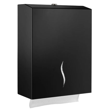GGM Gastro Commercial Hand Towel Dispenser - holds up to 800 towels - Stainless Steel - Black