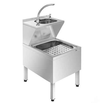 GGM Gastro Commercial Hand wash & mop sink - Stainless steel - with mixer tap (hot & cold) & soap dispenser