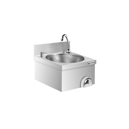 GGM Gastro Commercial Hand Wash Sink - Stainless steel - with knee-operated tap, soap dispenser