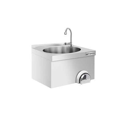 GGM Gastro Commercial Hand Wash Sink - Stainless steel - with knee-operated tap (hot & cold)