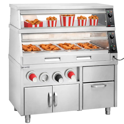 GGM Gastro Commercial Heated Display Cabinet – 1500 mm – for 4 × GN 1/1 – Individually Adjustable – 3.5 kW