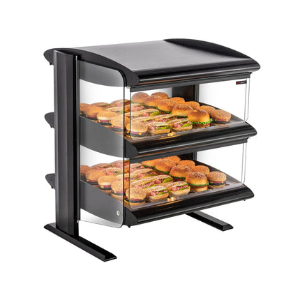 GGM Gastro Commercial Heated Display Cabinet - 710mm - 1.02kW - with 2 shelves - Black