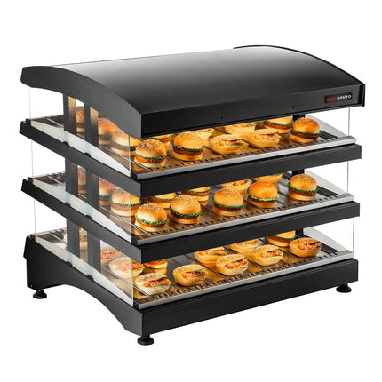 GGM Gastro Commercial Heated Display Cabinet - 995mm - 1.02kW - with 3 shelves - Black