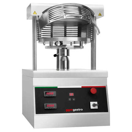 GGM Gastro Commercial Heated Pizza Dough Press - for Pizza Bases Ø450mm (45.7 cm) - Dough 250-500g - 3-Phase