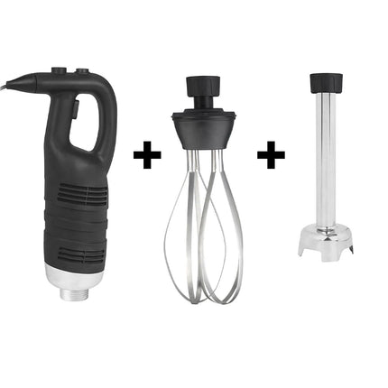 GGM Gastro Commercial Heavy Duty Stick Blender - with Detachable 250mm Shaft & Whisk Attachment - 650W - Variable Speed