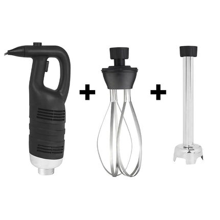 GGM Gastro Commercial Heavy Duty Stick Blender - with Detachable 300mm Shaft & Whisk Attachment - 850W - Single Speed