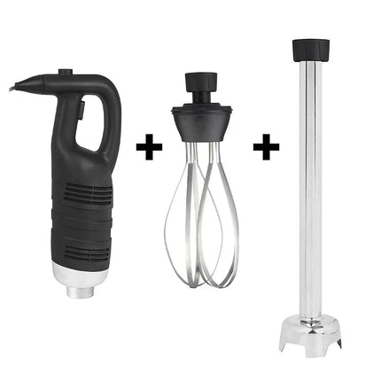 GGM Gastro Commercial Heavy Duty Stick Blender - with Detachable 500mm Shaft & Whisk Attachment - 850W - Single Speed