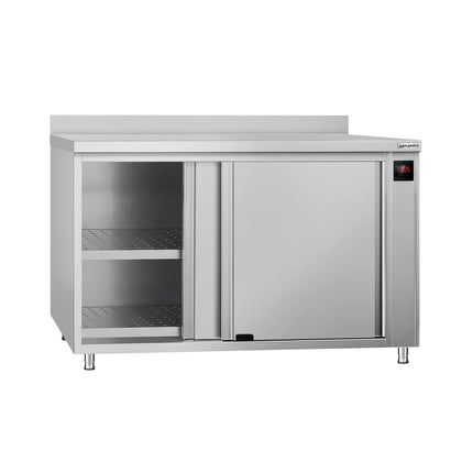 GGM Gastro Commercial Hot Cupboard ECO - 1200x700mm - with raised edge & sliding doors - digital