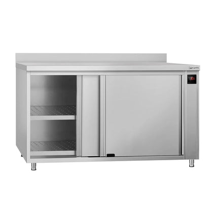 GGM Gastro Commercial Hot Cupboard ECO - 1600x600mm - with raised edge & sliding doors - Digital