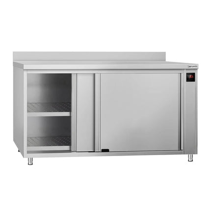 GGM Gastro Commercial Hot Cupboard ECO - 1800 x 600 mm - with raised edge and sliding doors - digital