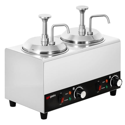 GGM Gastro Commercial Hot Sauce Dispenser with Pump - 1.2kW - 2x2L - incl. insert