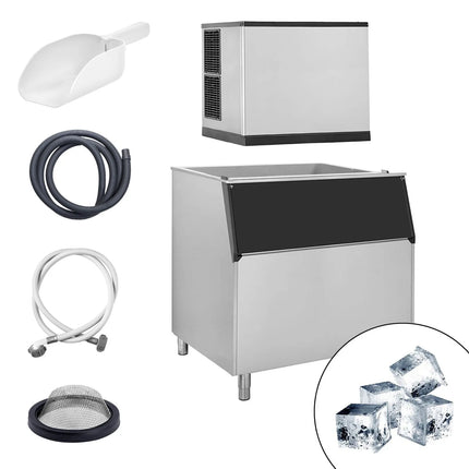 GGM Gastro Commercial Ice Machine - Cube - 403 kg/24 h - incl. ice storage container