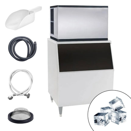 GGM Gastro Commercial Ice Machine - Cube - 403 kg/24 h - incl. ice storage container