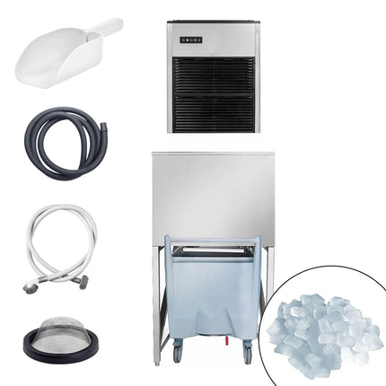 GGM Gastro Commercial Ice Machine - Nugget - 335 kg/24 h - incl. ice storage container & transport trolley