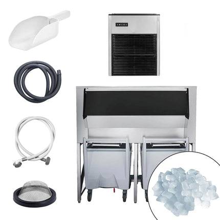 GGM Gastro Commercial Ice Machine - Nugget - 335 kg/24 h - incl. ice storage container & transport trolley