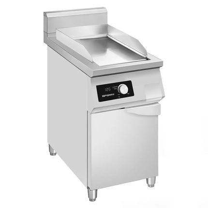 GGM Gastro Commercial Induction Griddle - with Digital Controls - 5.0kW - Smooth Plate - with Cabinet Base - 1 Door