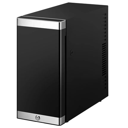 GGM Gastro Commercial Milk Fridge for Coffee Machines - 210mm - 9.8 Litres - 1 hinged glass door - LED lighting - digital controller with temperature display - Black - Temperature range 2 to 18 °C