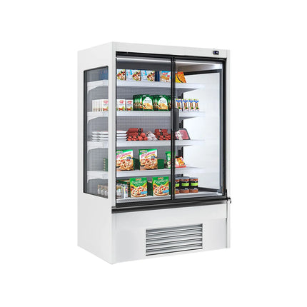 GGM Gastro Commercial multideck display fridge - 1018mm - 341L - with 2 hinged glass doors - White