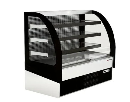 GGM Gastro Commercial multideck display fridge - Open front - 1250mm - 365L - with 3 shelves - solid rear - incl. night blind