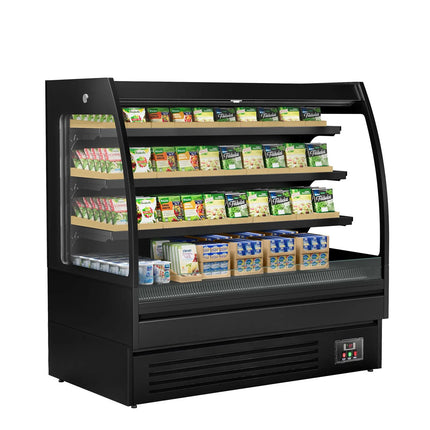 GGM Gastro Commercial multideck display fridge - Open front - 1500mm - 480L - with 3 shelves - Black