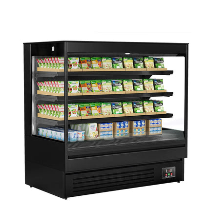 GGM Gastro Commercial multideck display fridge - Open front - 1500mm - 493L - with 3 shelves - Black