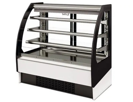 GGM Gastro Commercial multideck display fridge - Open front - 1875mm - 548L - with 3 shelves - rear sliding doors - incl. night blind - Black/White
