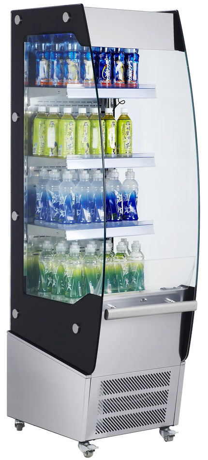 GGM Gastro Commercial multideck display fridge - Open front - 494mm - 220L - with 3 shelves - incl. night blind