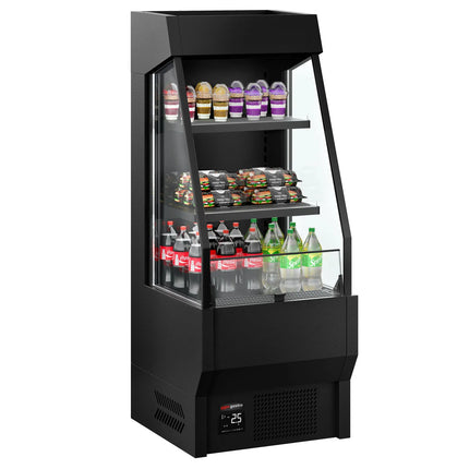 GGM Gastro Commercial multideck display fridge - Open front - 660mm - 150L - with 2 shelves - Black