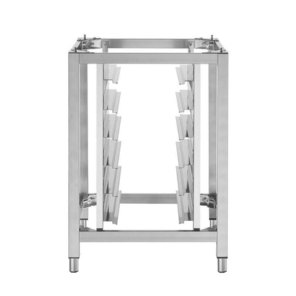 GGM Gastro Commercial Oven Underframe – Stainless – 7× 450×340 mm Tray Rails (80 mm pitch) – 600×540×800 mm – For Convection Ovens