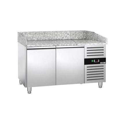 GGM Gastro Commercial Pizza Prep Counter - Granite Top ECO - 1500x800mm - with 2 doors