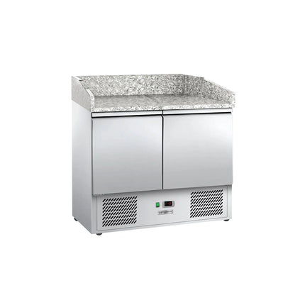 GGM Gastro Commercial Pizza Prep Counter - Granite Top ECO - 935x700mm - with 2 doors