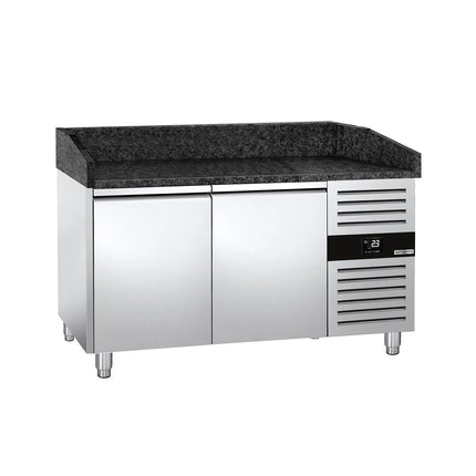 GGM Gastro Commercial Pizza Prep Counter - Granite Top PREMIUM - 1500x800mm - with 2 doors