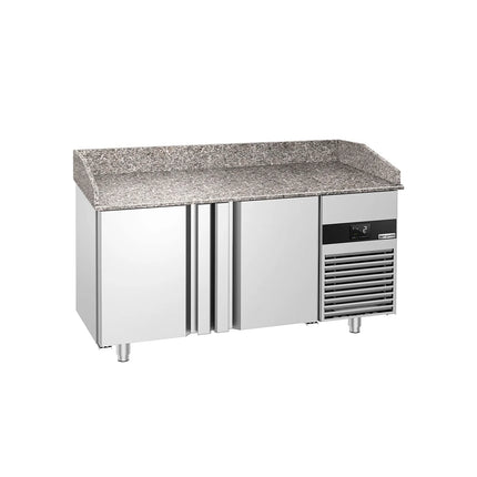 GGM Gastro Commercial Pizza Prep Counter - Granite Top PREMIUM - 1550x800mm - with 2 doors