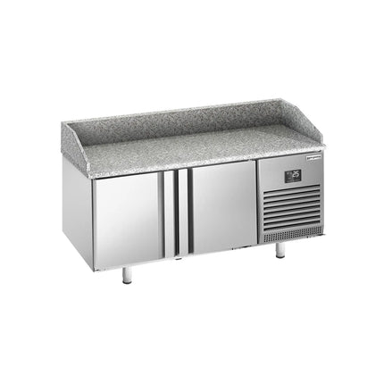 GGM Gastro Commercial Pizza Prep Counter - Granite Top PREMIUM PLUS - 1490x700mm - with 2 doors