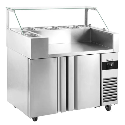 GGM Gastro Commercial Saladette Prep Counter - 1210x700mm - 2 Doors - for 9x GN 1/6