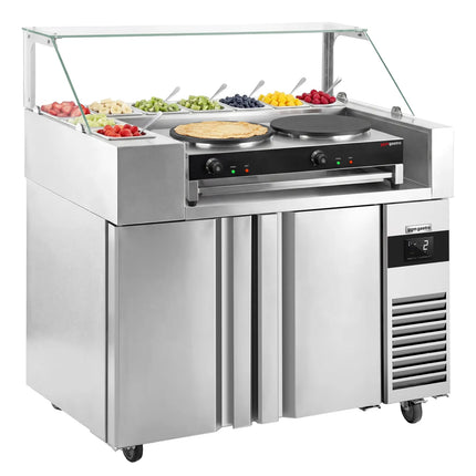 GGM Gastro Commercial Saladette Prep Counter - 1210x700mm - 2 Doors - for 9x GN 1/6