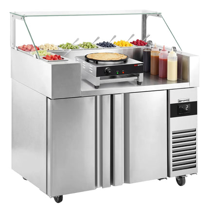 GGM Gastro Commercial Saladette Prep Counter - 1210x700mm - 2 Doors - for 9x GN 1/6