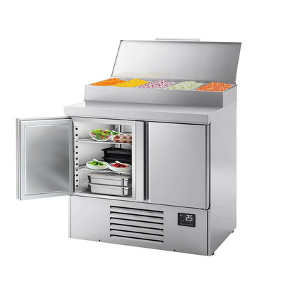 GGM Gastro Commercial Saladette Prep Counter - 978x700mm - 2 Doors - topper for 5x GN 1/4