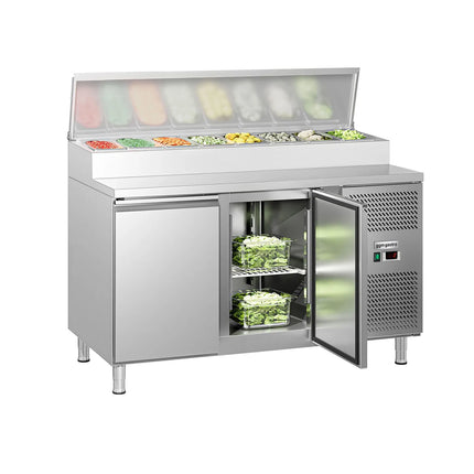 GGM Gastro Commercial Saladette Prep Counter ECO - 1510x800mm - 2 Doors - for 8x GN 1/3