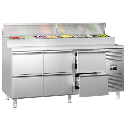 GGM Gastro Commercial Saladette Prep Counter ECO - 1795mm - 6 Drawers - for 8x GN 1/3