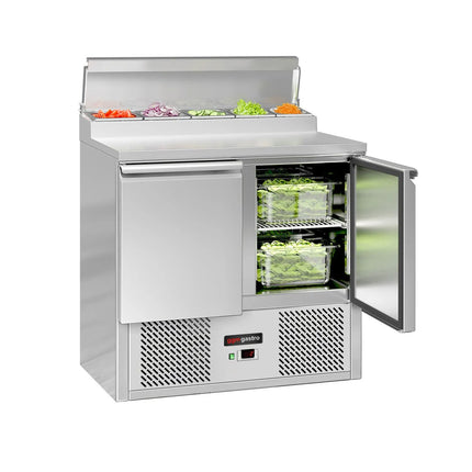 GGM Gastro Commercial Saladette Prep Counter ECO - 900x700mm - 2 Doors - for 5x GN 1/6