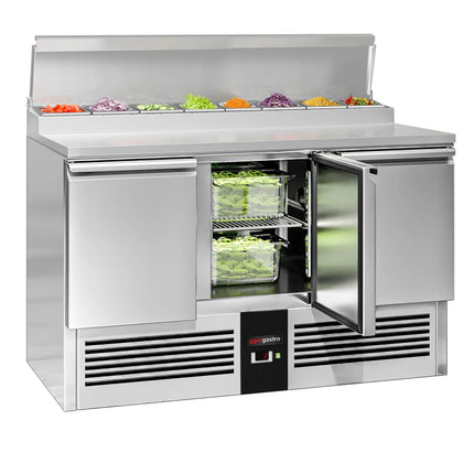 GGM Gastro Commercial Saladette Prep Counter Mini PREMIUM - 1368x700mm - 3 Doors - for 8x GN 1/6
