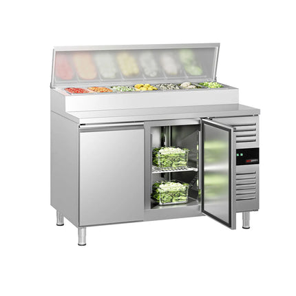 GGM Gastro Commercial Saladette Prep Counter PREMIUM - 1510x800mm - 2 Doors - for 8x GN 1/3