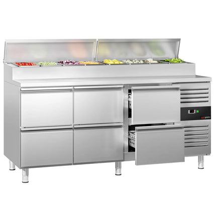 GGM Gastro Commercial Saladette Prep Counter PREMIUM - 1795mm - 6 Drawers - for 8x GN 1/3
