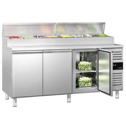 GGM Gastro Commercial Saladette Prep Counter PREMIUM - 1795x700mm - 3 Doors - for 8x GN 1/3