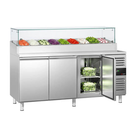 GGM Gastro Commercial Saladette Prep Counter PREMIUM - 1795x700mm - 3 Doors - for 9x GN 1/3