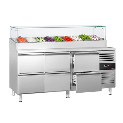 GGM Gastro Commercial Saladette Prep Counter PREMIUM - 1795x700mm - 6 Drawers - for 9x GN 1/3