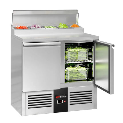 GGM Gastro Commercial Saladette Prep Counter PREMIUM - 900x700mm - 2 Doors - for 5x GN 1/6