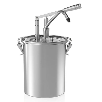 GGM Gastro Commercial Sauce Dispenser with Pump - 10 litres - adjustable dose - 40ml per pump - with container - Stainless steel - 265x440mm