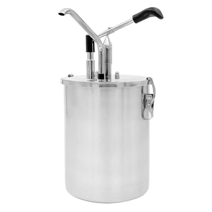 GGM Gastro Commercial Sauce Dispenser with Pump - 8 litres - Stainless steel - 215x430mm - adjustable dose - with container - 25–40g per pump
